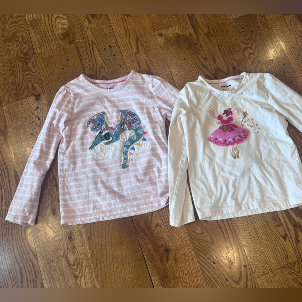 Mini Boden Pink and White Kids' Top
